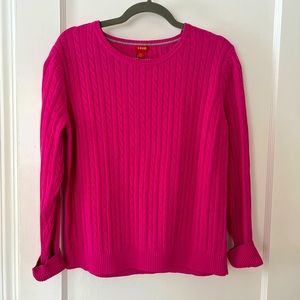 IZOD Hot Pink Cotton Cable knit Sweater XL